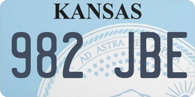 KS license plate 982JBE