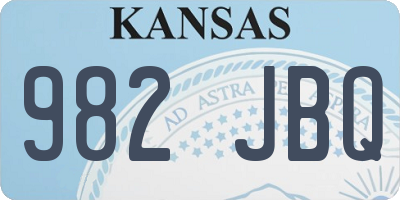 KS license plate 982JBQ