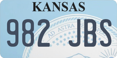 KS license plate 982JBS