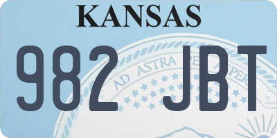 KS license plate 982JBT