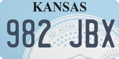 KS license plate 982JBX