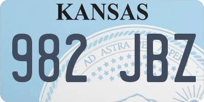 KS license plate 982JBZ