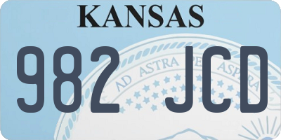 KS license plate 982JCD