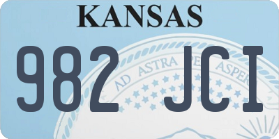 KS license plate 982JCI