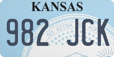 KS license plate 982JCK