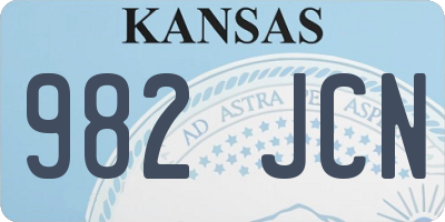 KS license plate 982JCN