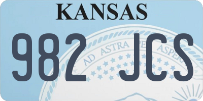 KS license plate 982JCS
