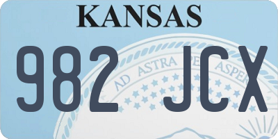 KS license plate 982JCX