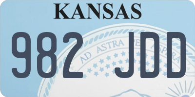 KS license plate 982JDD