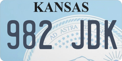 KS license plate 982JDK