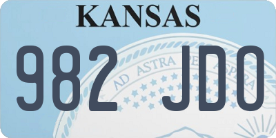 KS license plate 982JDO