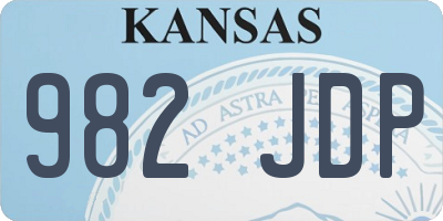 KS license plate 982JDP