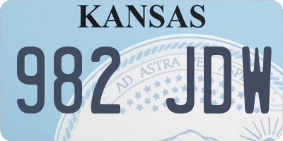 KS license plate 982JDW