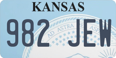 KS license plate 982JEW