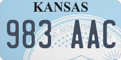 KS license plate 983AAC