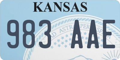 KS license plate 983AAE