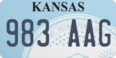 KS license plate 983AAG