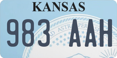 KS license plate 983AAH