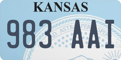 KS license plate 983AAI