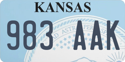 KS license plate 983AAK