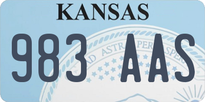 KS license plate 983AAS