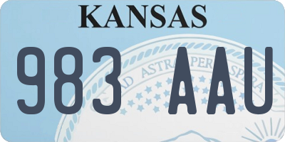 KS license plate 983AAU