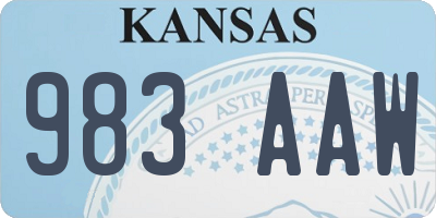 KS license plate 983AAW