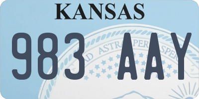 KS license plate 983AAY