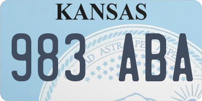 KS license plate 983ABA