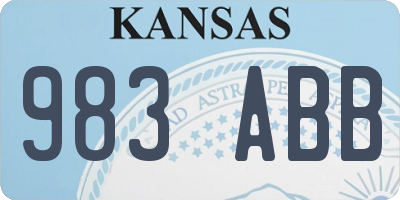 KS license plate 983ABB