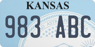 KS license plate 983ABC