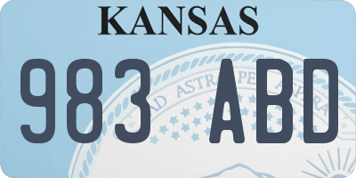 KS license plate 983ABD