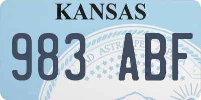 KS license plate 983ABF