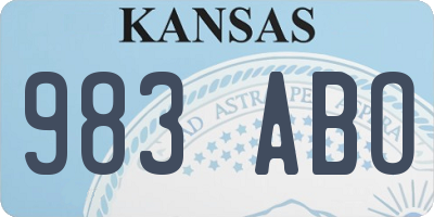 KS license plate 983ABO
