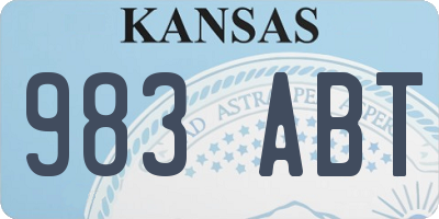 KS license plate 983ABT