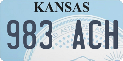 KS license plate 983ACH