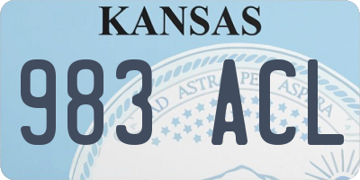 KS license plate 983ACL
