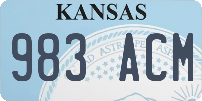 KS license plate 983ACM