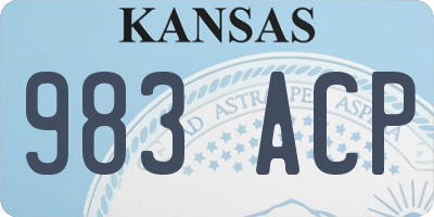 KS license plate 983ACP
