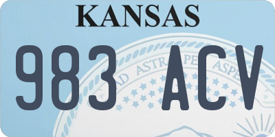 KS license plate 983ACV