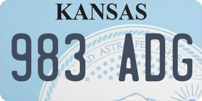 KS license plate 983ADG