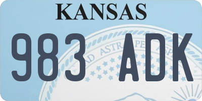 KS license plate 983ADK