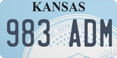 KS license plate 983ADM