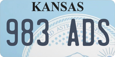 KS license plate 983ADS