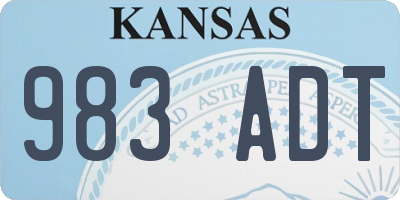 KS license plate 983ADT