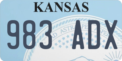 KS license plate 983ADX