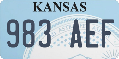 KS license plate 983AEF