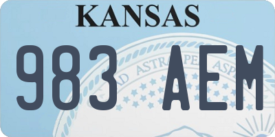 KS license plate 983AEM
