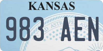 KS license plate 983AEN