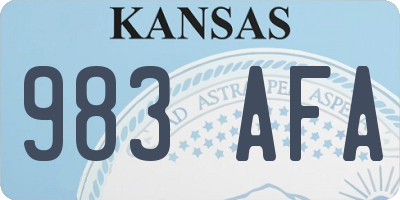 KS license plate 983AFA